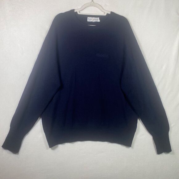 Clark & Gregory 100% Cashmere Sweater Navy Blue Size L Made in Scotland - Picture 1 of 11